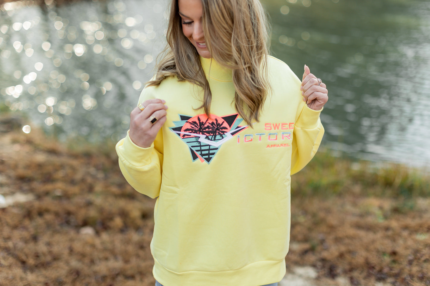 Yellow Malibu Mockneck Sweatshirt