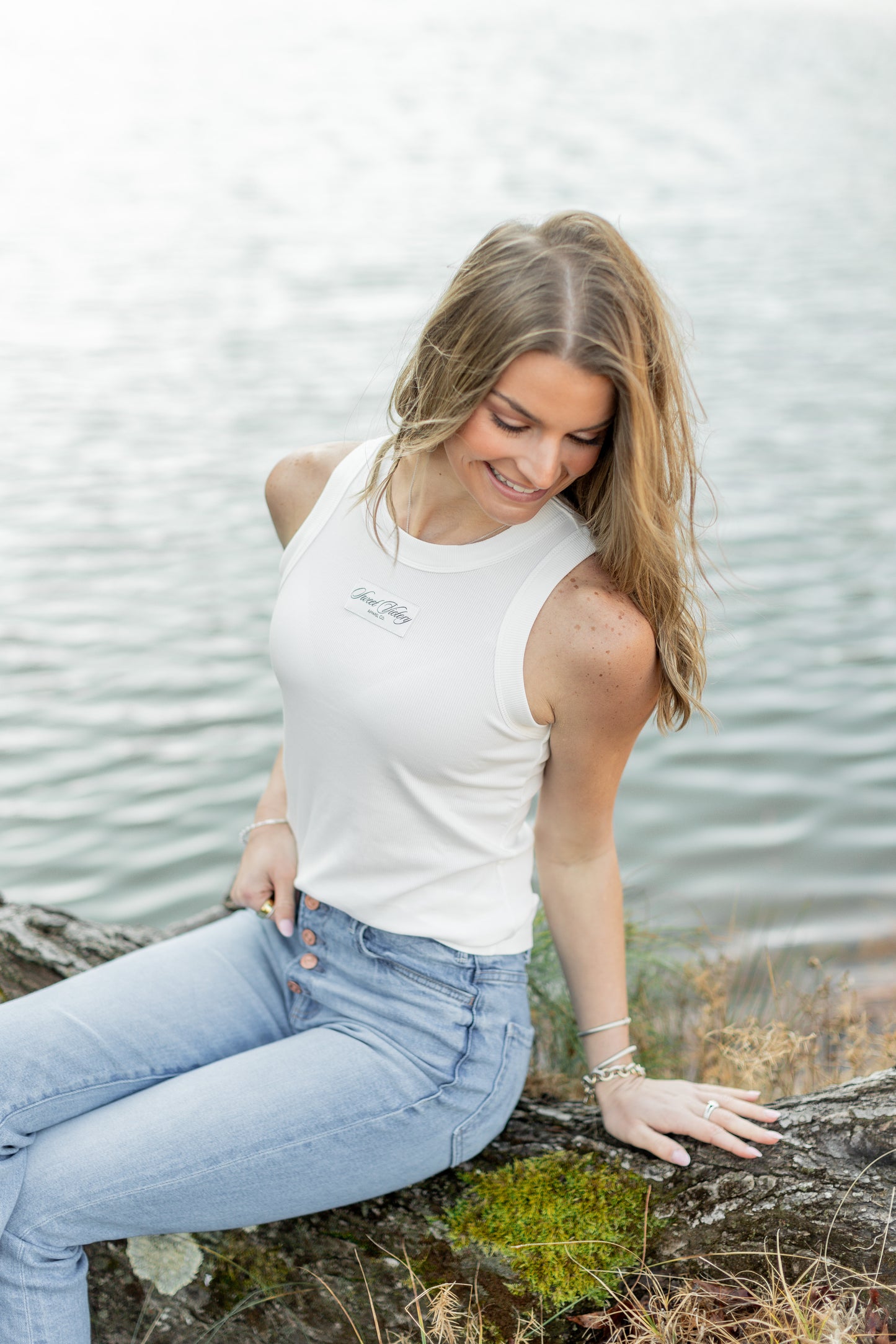 Creme Ribbed Classic Tank Top