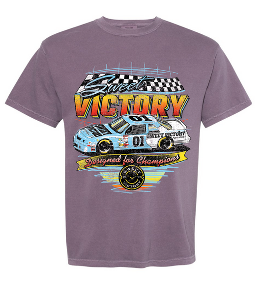 Sweet Victory Retro Racing Berry Comfort Colors Tee