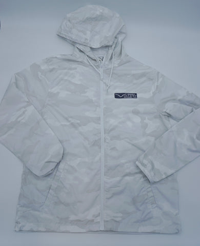 White Camo Full-Zip Windbreaker Pullover