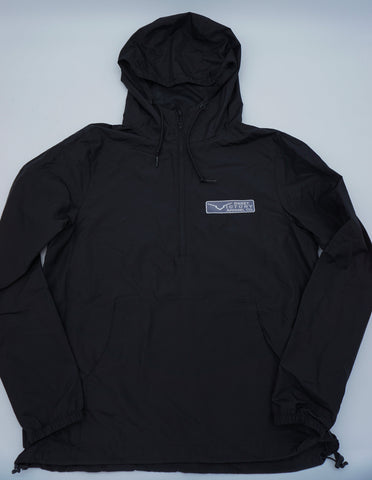 Black Half-Zip Windbreaker Pullover