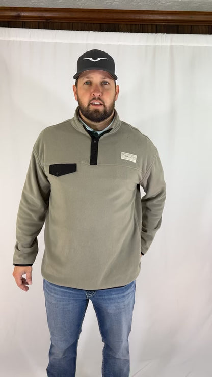 Top Notch Grey 1/4 Button Down Pullover