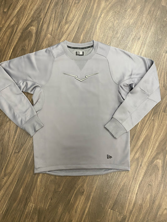 Grey Embroidered Top Notch Crew Neck