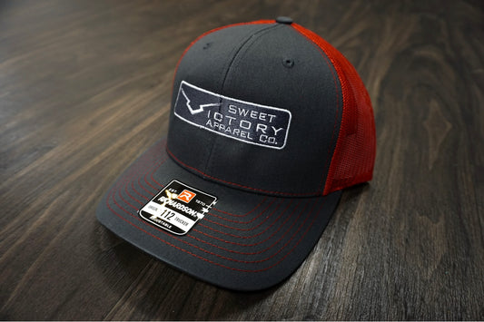 Charcoal/Red Richardson 112 Snapback Hat