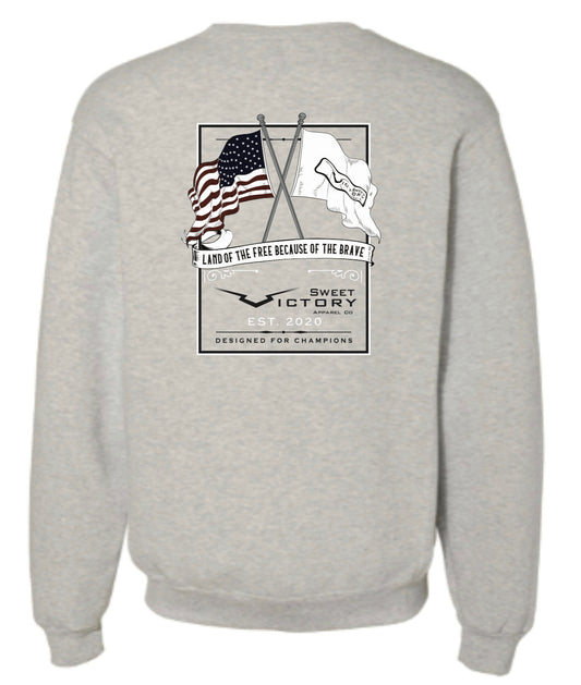 Land of the Free Ash Grey Russell Crewneck
