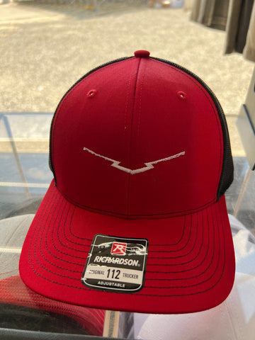 V Red/Black Richardson 112 Snapback Hat