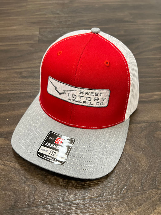 Red/Heather Grey/White Original Logo Richardson 112 Snapback