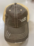 Sweet Victory Brown Distressed Unstructured Cap