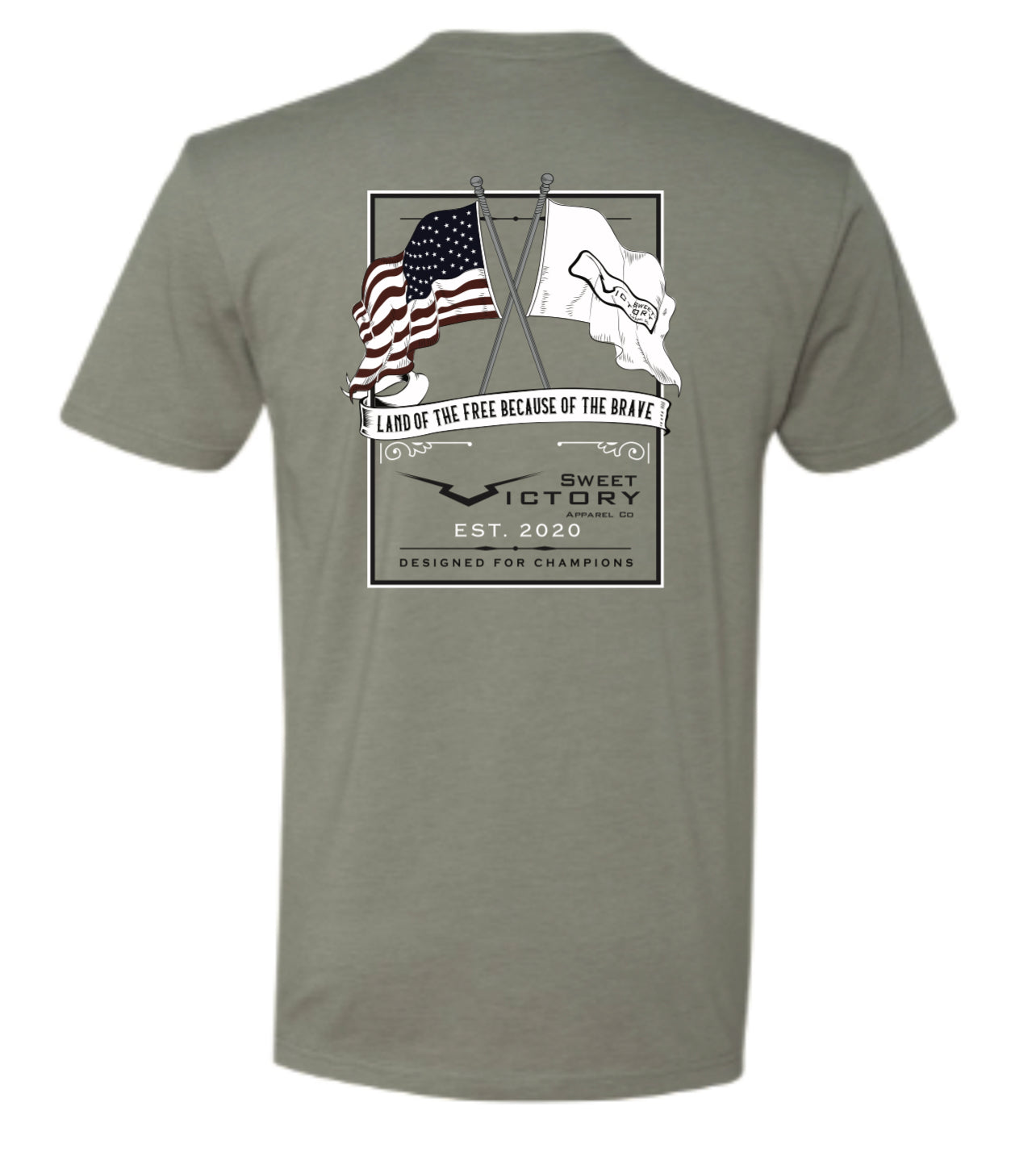 Land of the Free SV Grey Next Level Tee