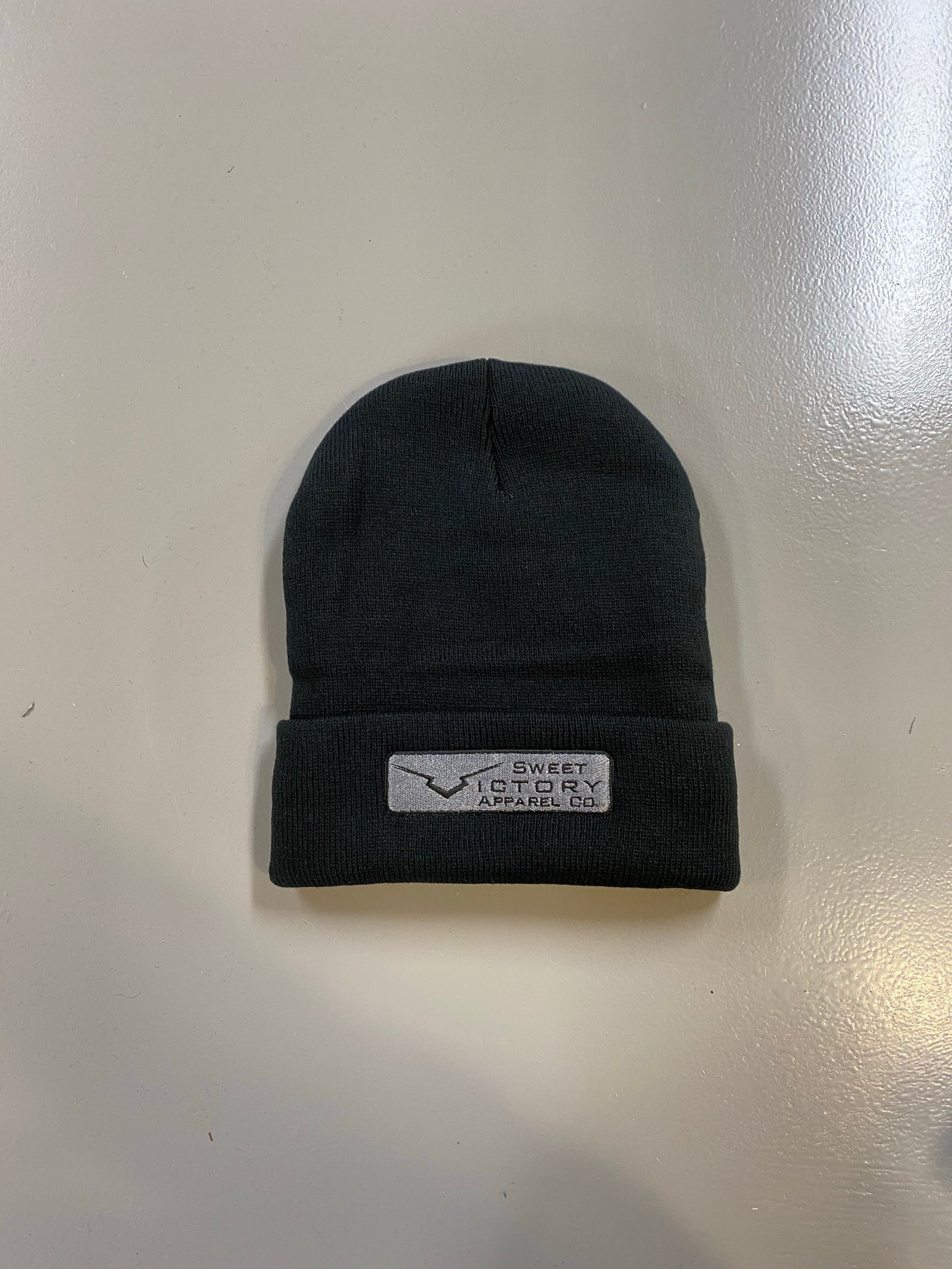 Black Beanie w/ Grey Embroidery