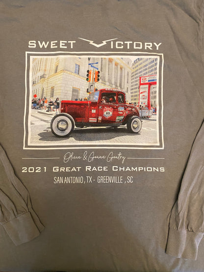1932 Ford Champion Grey Long Sleeve Comfort Colors Pocket Tee