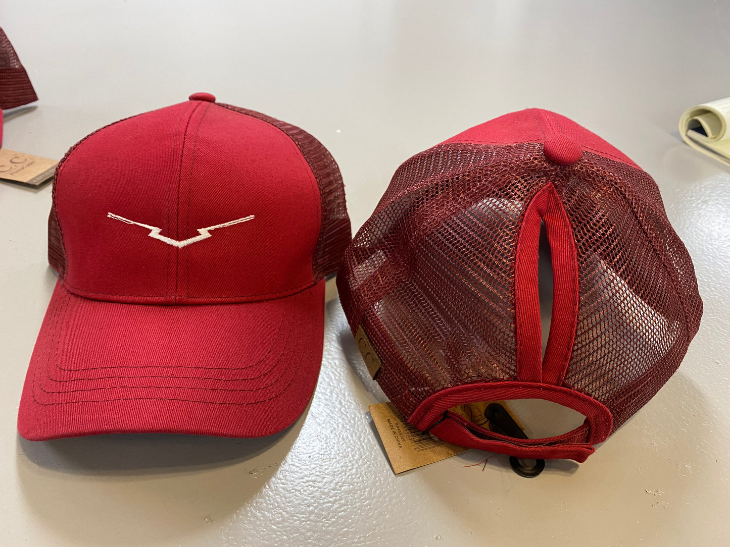 Women’s Red Trucker Pony Cap