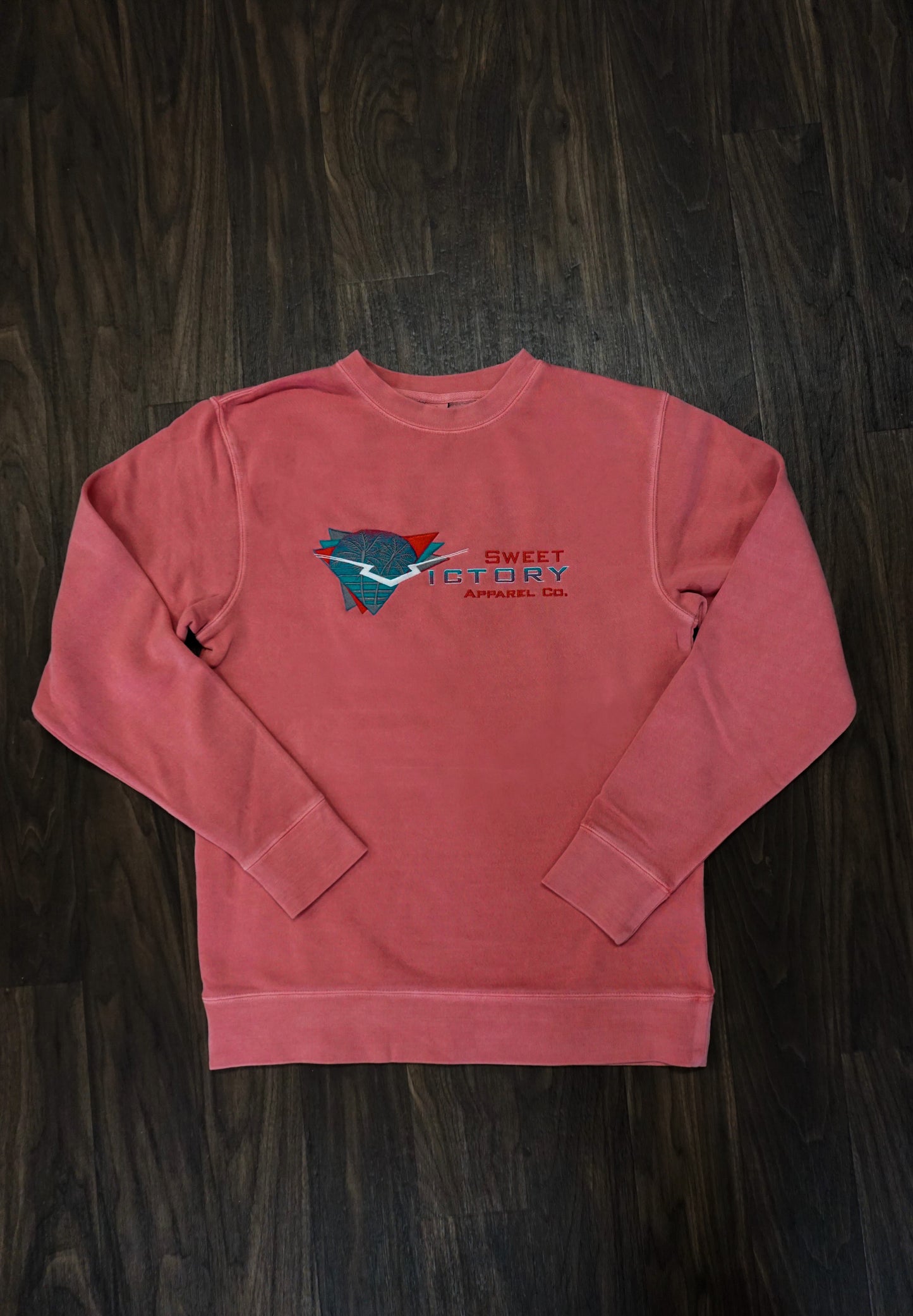 Pink Malibu Embroidered Crew Neck Sweatshirt
