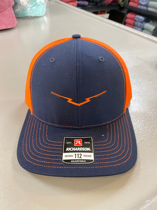 Navy/Orange Richardson 112 Snapback Hat