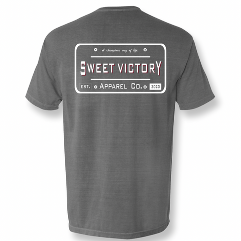 License Plate SV Grey Comfort Colors Pocket Tee