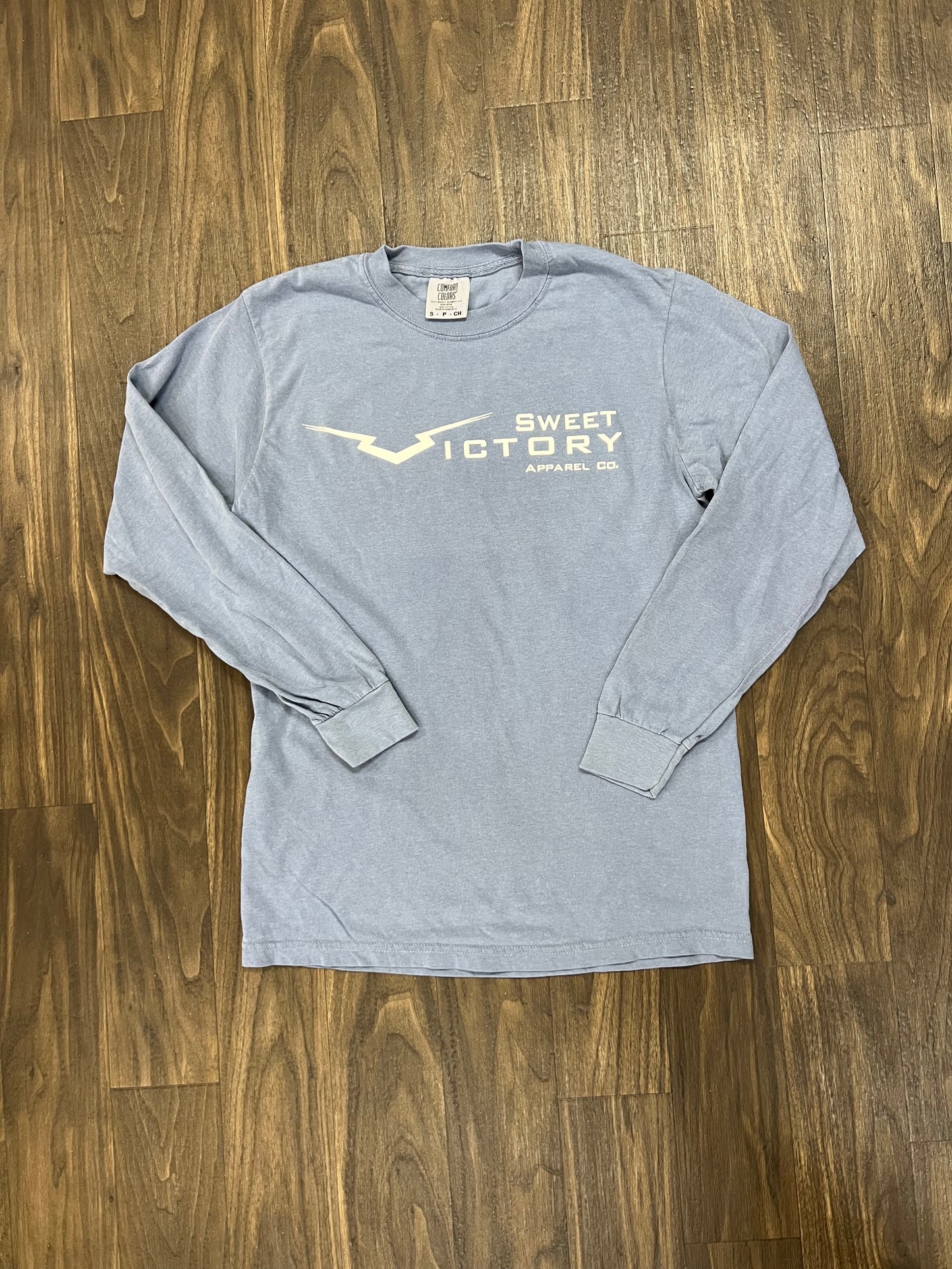 Blue Comfort Colors Long Sleeve Tee