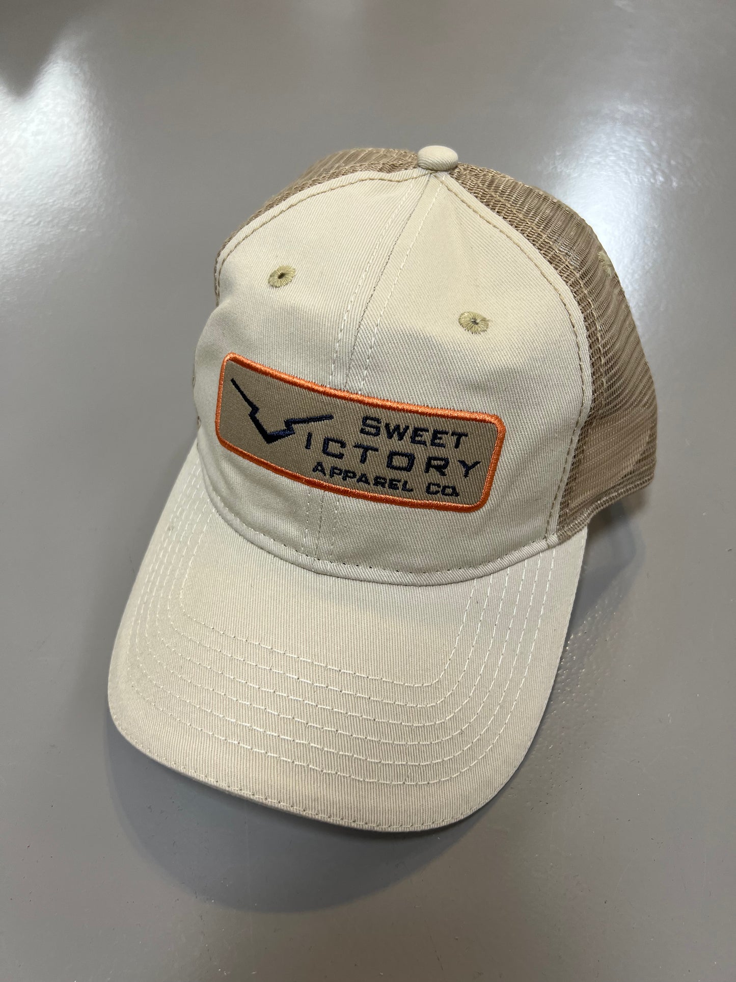 Sweet Victory Khaki/ Coral Unstructured Cap